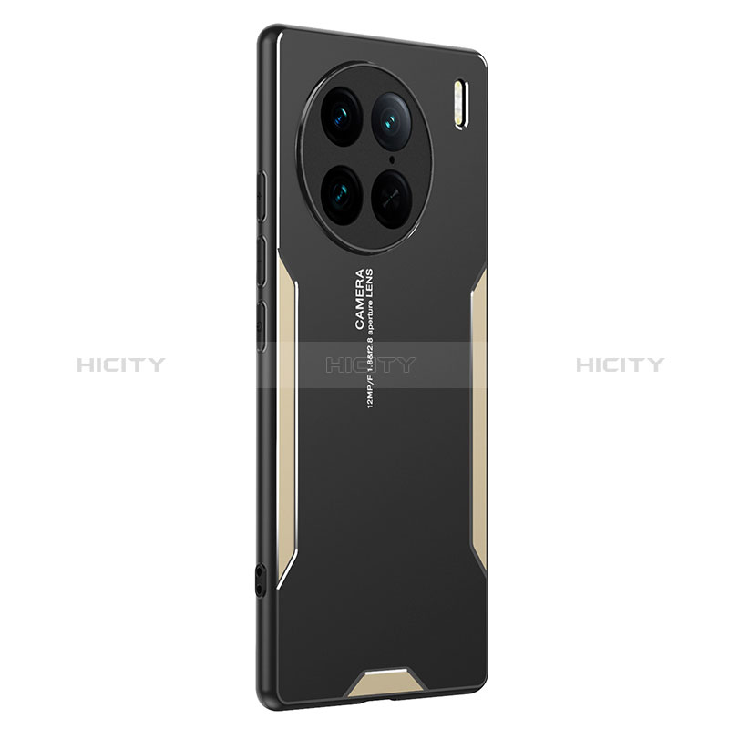 Funda Lujo Marco de Aluminio y Silicona Carcasa Bumper PB2 para Vivo X90 Pro 5G Oro