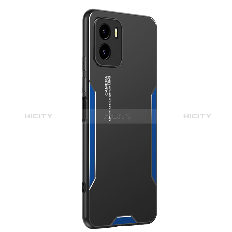 Funda Lujo Marco de Aluminio y Silicona Carcasa Bumper PB2 para Vivo Y10 Azul