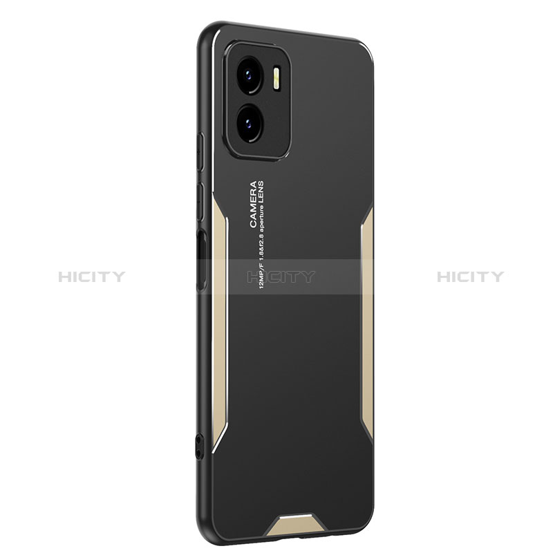 Funda Lujo Marco de Aluminio y Silicona Carcasa Bumper PB2 para Vivo Y10 Oro