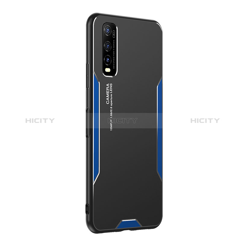 Funda Lujo Marco de Aluminio y Silicona Carcasa Bumper PB2 para Vivo Y51s 5G Azul