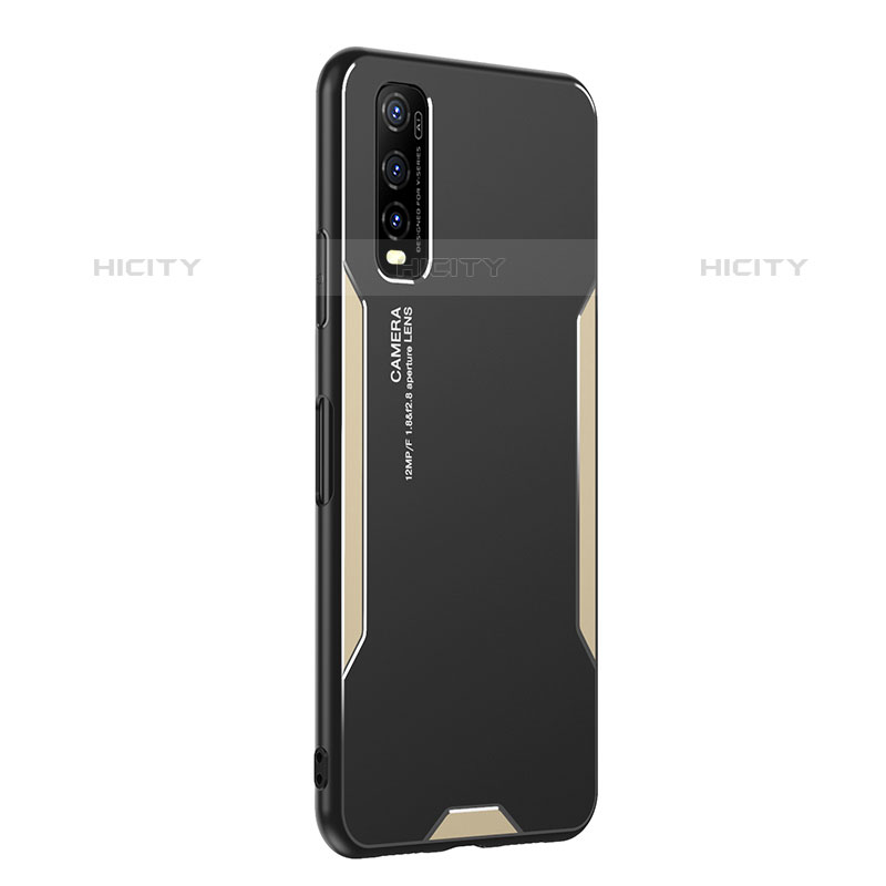 Funda Lujo Marco de Aluminio y Silicona Carcasa Bumper PB2 para Vivo Y70S 5G Oro