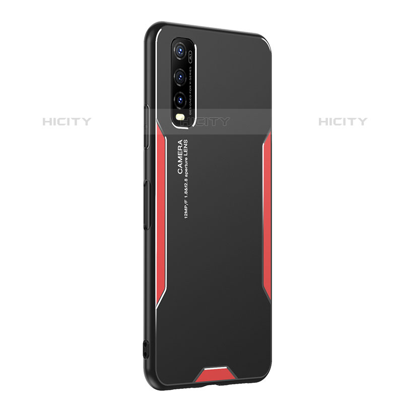 Funda Lujo Marco de Aluminio y Silicona Carcasa Bumper PB2 para Vivo Y70S 5G Rojo