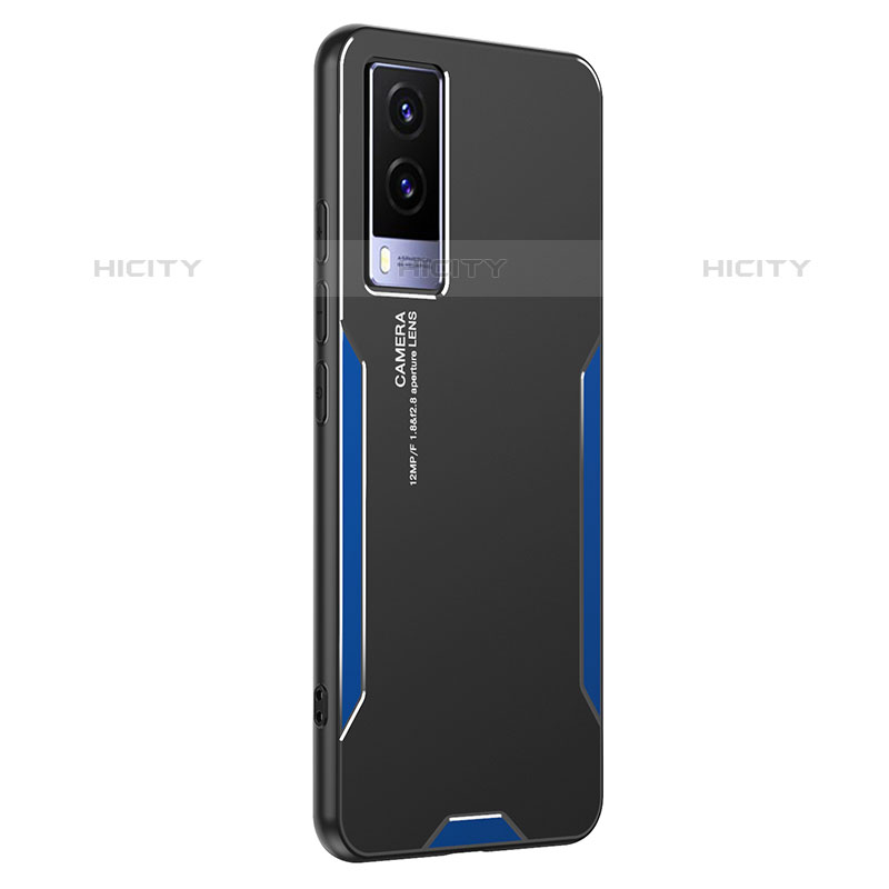 Funda Lujo Marco de Aluminio y Silicona Carcasa Bumper PB2 para Vivo Y71t 5G Azul