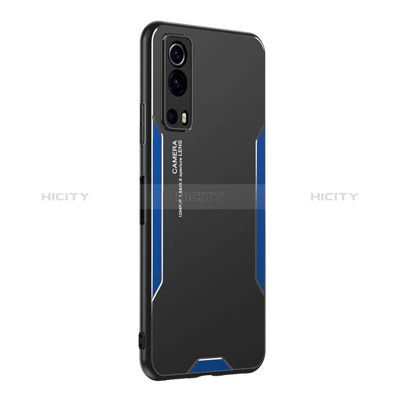 Funda Lujo Marco de Aluminio y Silicona Carcasa Bumper PB2 para Vivo Y72 5G Azul