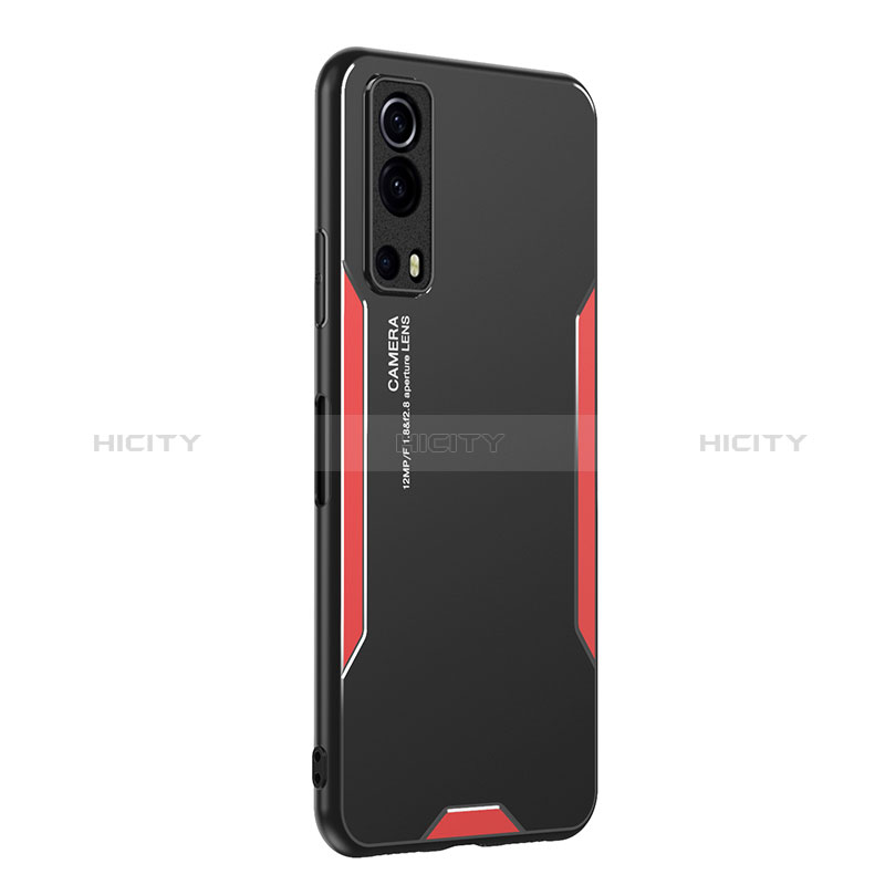 Funda Lujo Marco de Aluminio y Silicona Carcasa Bumper PB2 para Vivo Y72 5G Rojo