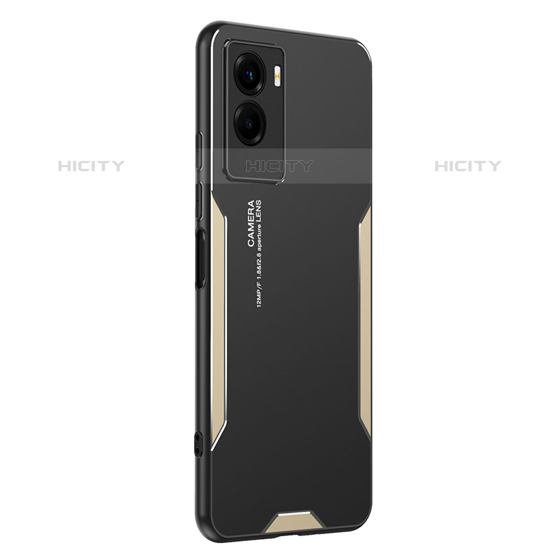 Funda Lujo Marco de Aluminio y Silicona Carcasa Bumper PB2 para Vivo Y72t Oro