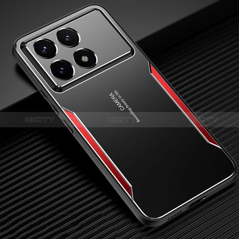 Funda Lujo Marco de Aluminio y Silicona Carcasa Bumper PB2 para Xiaomi Redmi K70 5G Rojo