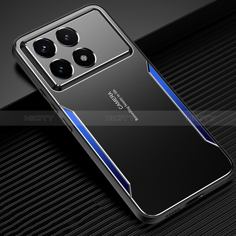 Funda Lujo Marco de Aluminio y Silicona Carcasa Bumper PB2 para Xiaomi Redmi K70E 5G Azul