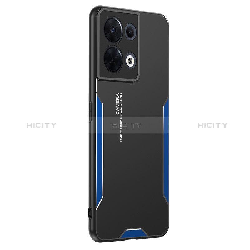 Funda Lujo Marco de Aluminio y Silicona Carcasa Bumper PB2 para Xiaomi Redmi Note 13 5G Azul