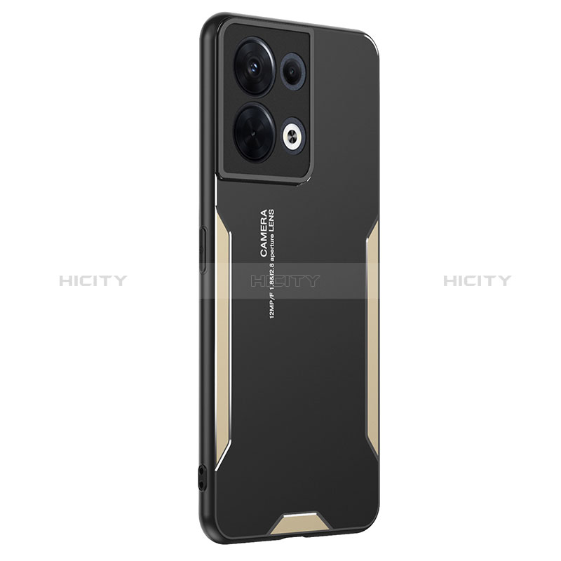 Funda Lujo Marco de Aluminio y Silicona Carcasa Bumper PB2 para Xiaomi Redmi Note 13 Pro 5G Oro