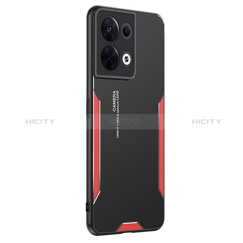 Funda Lujo Marco de Aluminio y Silicona Carcasa Bumper PB2 para Xiaomi Redmi Note 13 Pro 5G Rojo