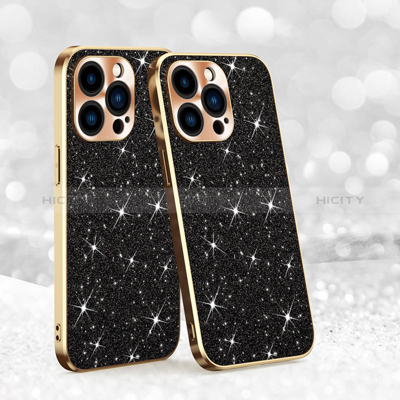 Funda Silicona Carcasa Goma Bling-Bling AC1 para Apple iPhone 14 Pro Negro