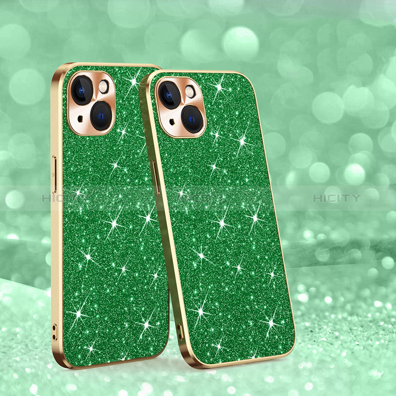 Funda Silicona Carcasa Goma Bling-Bling AC1 para Apple iPhone 15 Verde