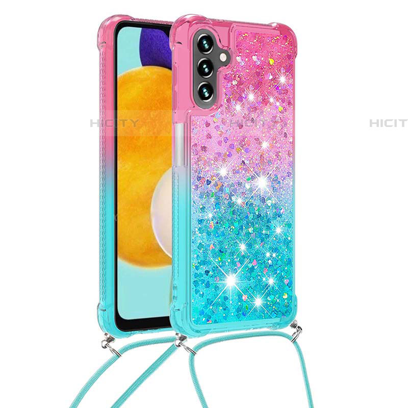 Funda Silicona Carcasa Goma Bling-Bling con Acollador Cordon Lanyard S01 para Samsung Galaxy A04s