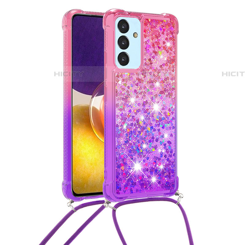 Funda Silicona Carcasa Goma Bling-Bling con Acollador Cordon Lanyard S01 para Samsung Galaxy A05s