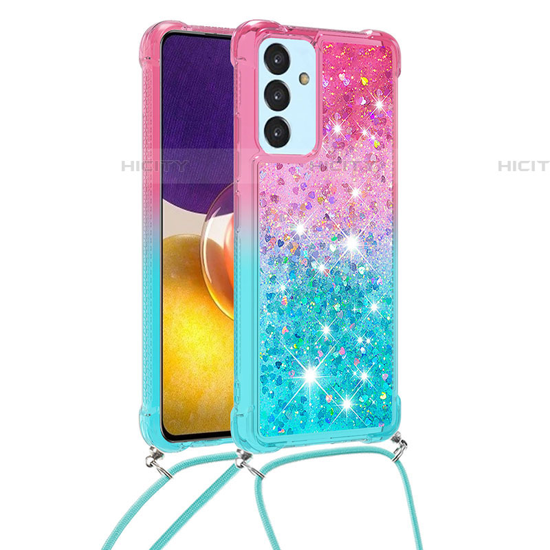 Funda Silicona Carcasa Goma Bling-Bling con Acollador Cordon Lanyard S01 para Samsung Galaxy A05s