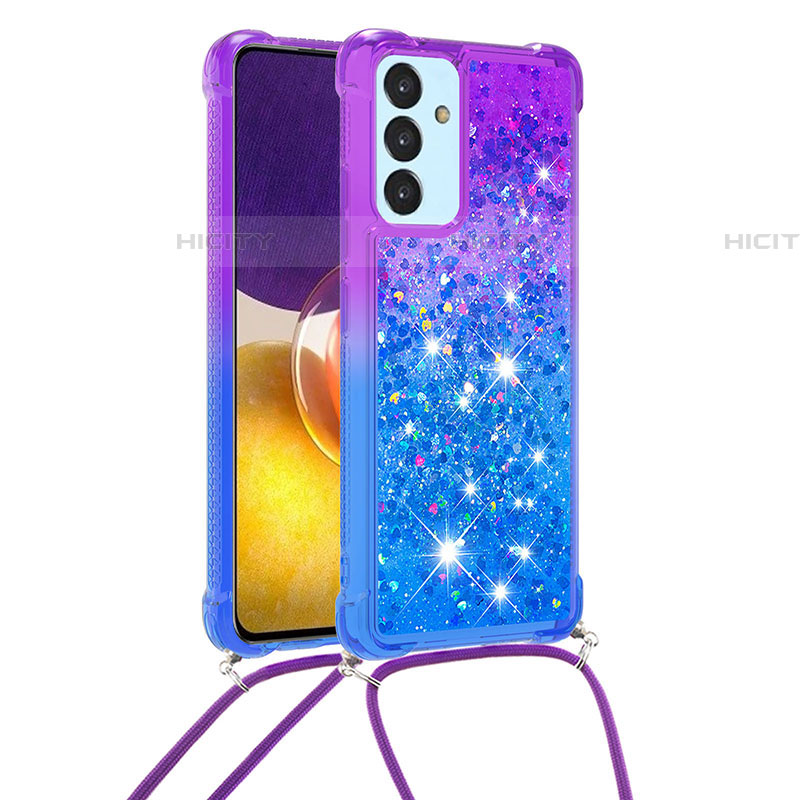 Funda Silicona Carcasa Goma Bling-Bling con Acollador Cordon Lanyard S01 para Samsung Galaxy A05s