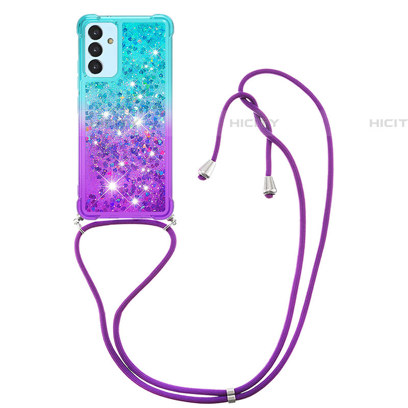 Funda Silicona Carcasa Goma Bling-Bling con Acollador Cordon Lanyard S01 para Samsung Galaxy A05s