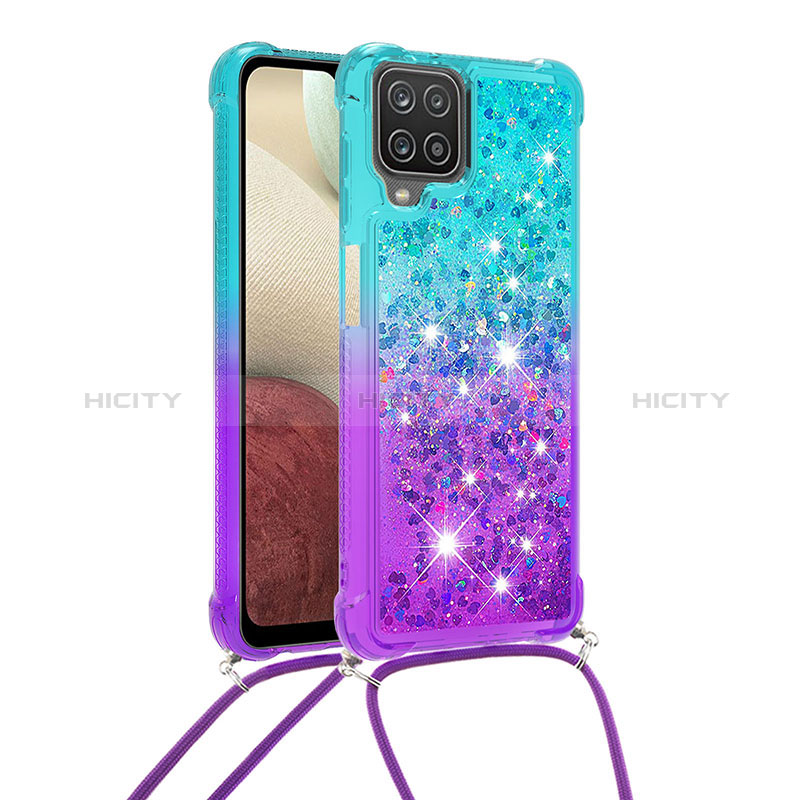 Funda Silicona Carcasa Goma Bling-Bling con Acollador Cordon Lanyard S01 para Samsung Galaxy A12 5G