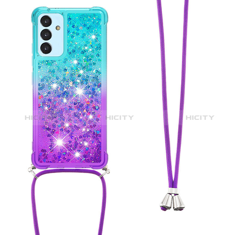 Funda Silicona Carcasa Goma Bling-Bling con Acollador Cordon Lanyard S01 para Samsung Galaxy A15 5G