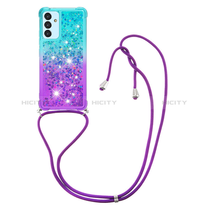 Funda Silicona Carcasa Goma Bling-Bling con Acollador Cordon Lanyard S01 para Samsung Galaxy A15 5G