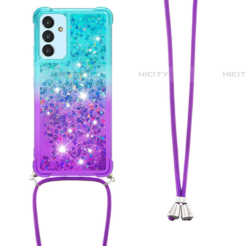 Funda Silicona Carcasa Goma Bling-Bling con Acollador Cordon Lanyard S01 para Samsung Galaxy A24 4G