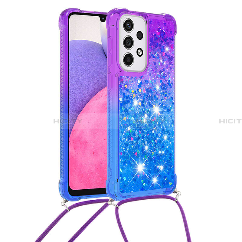 Funda Silicona Carcasa Goma Bling-Bling con Acollador Cordon Lanyard S01 para Samsung Galaxy A33 5G