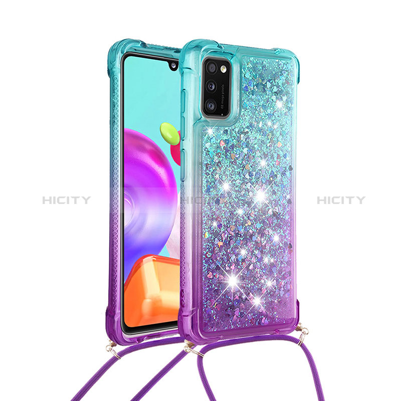 Funda Silicona Carcasa Goma Bling-Bling con Acollador Cordon Lanyard S01 para Samsung Galaxy A41