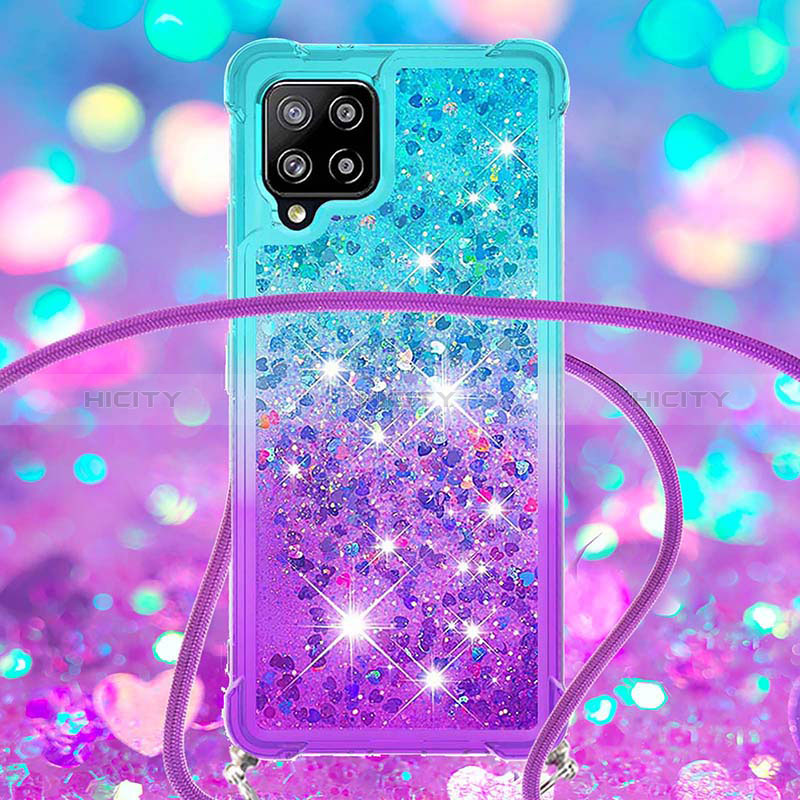 Funda Silicona Carcasa Goma Bling-Bling con Acollador Cordon Lanyard S01 para Samsung Galaxy A42 5G