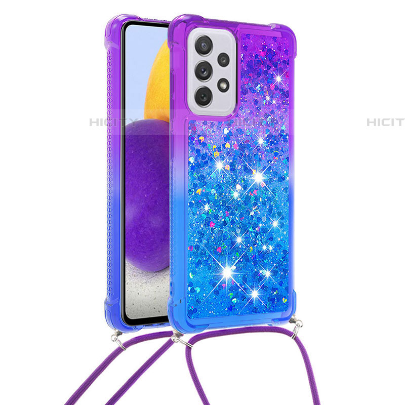 Funda Silicona Carcasa Goma Bling-Bling con Acollador Cordon Lanyard S01 para Samsung Galaxy A73 5G