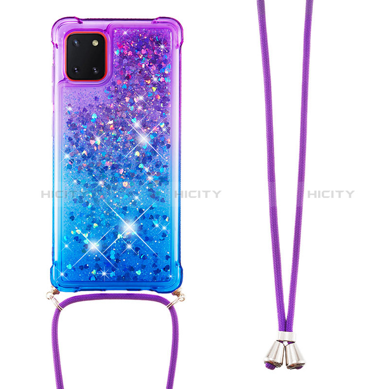 Funda Silicona Carcasa Goma Bling-Bling con Acollador Cordon Lanyard S01 para Samsung Galaxy Note 10 Lite