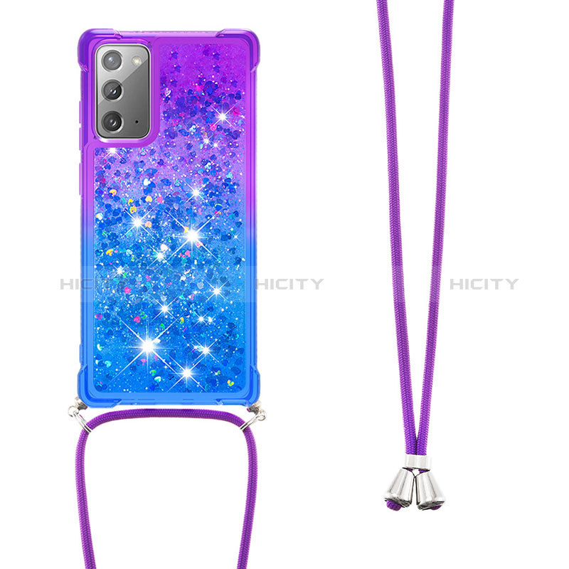 Funda Silicona Carcasa Goma Bling-Bling con Acollador Cordon Lanyard S01 para Samsung Galaxy Note 20 5G