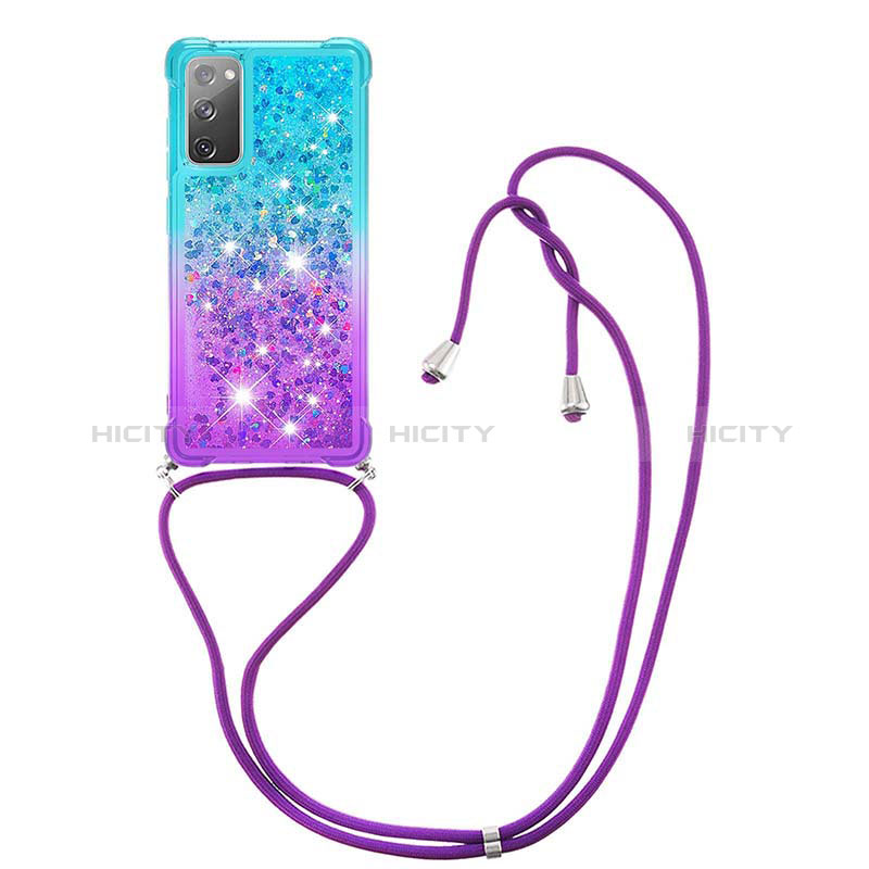 Funda Silicona Carcasa Goma Bling-Bling con Acollador Cordon Lanyard S01 para Samsung Galaxy S20 FE (2022) 5G