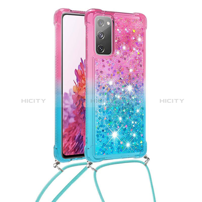 Funda Silicona Carcasa Goma Bling-Bling con Acollador Cordon Lanyard S01 para Samsung Galaxy S20 FE 4G