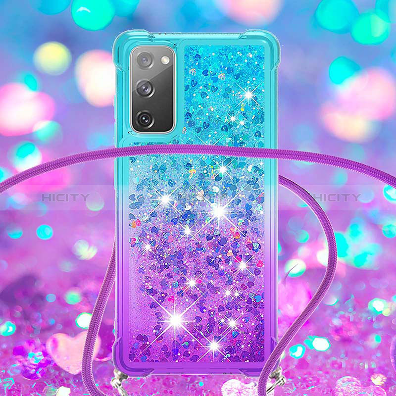 Funda Silicona Carcasa Goma Bling-Bling con Acollador Cordon Lanyard S01 para Samsung Galaxy S20 FE 4G