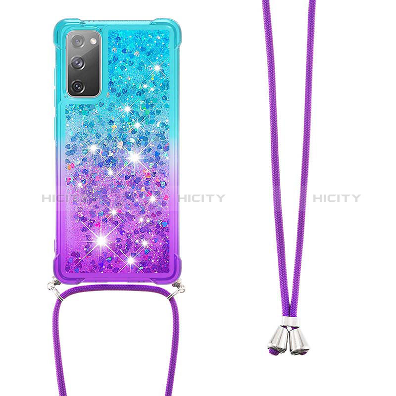 Funda Silicona Carcasa Goma Bling-Bling con Acollador Cordon Lanyard S01 para Samsung Galaxy S20 FE 5G