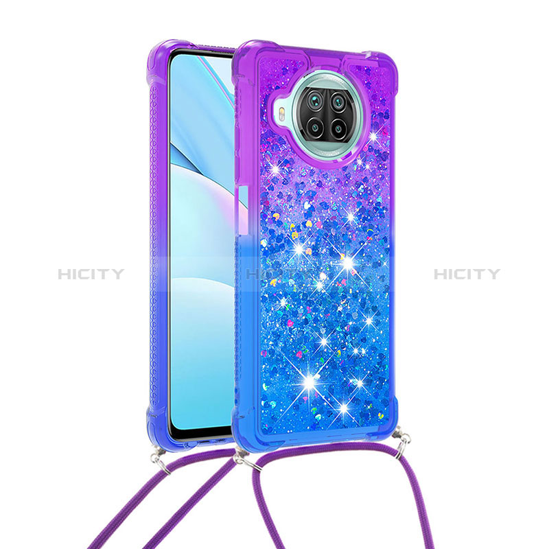 Funda Silicona Carcasa Goma Bling-Bling con Acollador Cordon Lanyard S01 para Xiaomi Mi 10i 5G