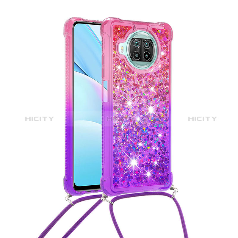 Funda Silicona Carcasa Goma Bling-Bling con Acollador Cordon Lanyard S01 para Xiaomi Mi 10T Lite 5G