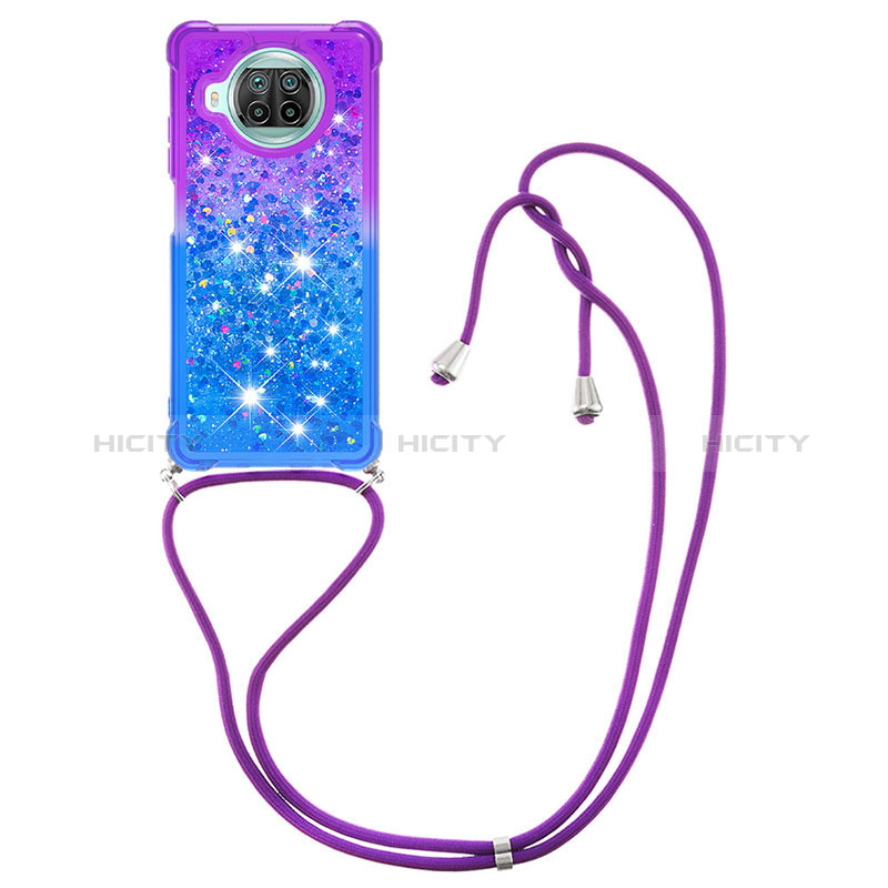 Funda Silicona Carcasa Goma Bling-Bling con Acollador Cordon Lanyard S01 para Xiaomi Mi 10T Lite 5G