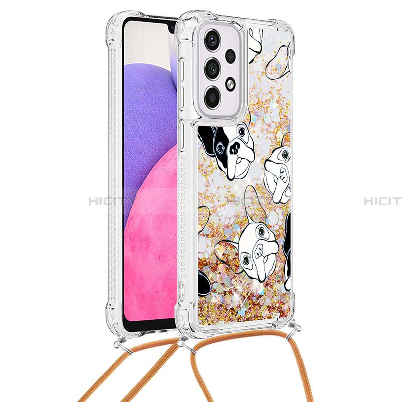 Funda Silicona Carcasa Goma Bling-Bling con Acollador Cordon Lanyard S02 para Samsung Galaxy A33 5G