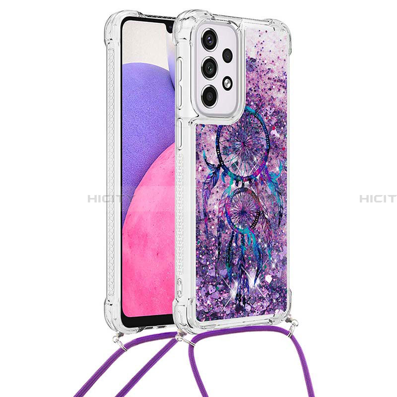 Funda Silicona Carcasa Goma Bling-Bling con Acollador Cordon Lanyard S02 para Samsung Galaxy A33 5G