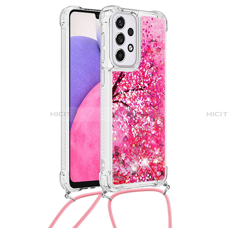 Funda Silicona Carcasa Goma Bling-Bling con Acollador Cordon Lanyard S02 para Samsung Galaxy A33 5G