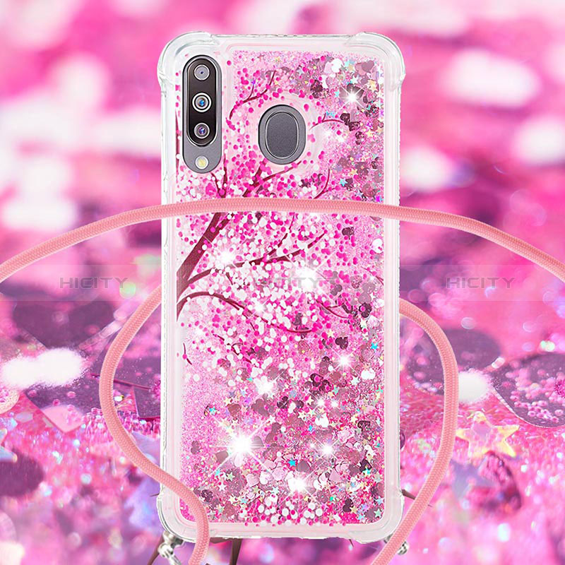 Funda Silicona Carcasa Goma Bling-Bling con Acollador Cordon Lanyard S02 para Samsung Galaxy A40s