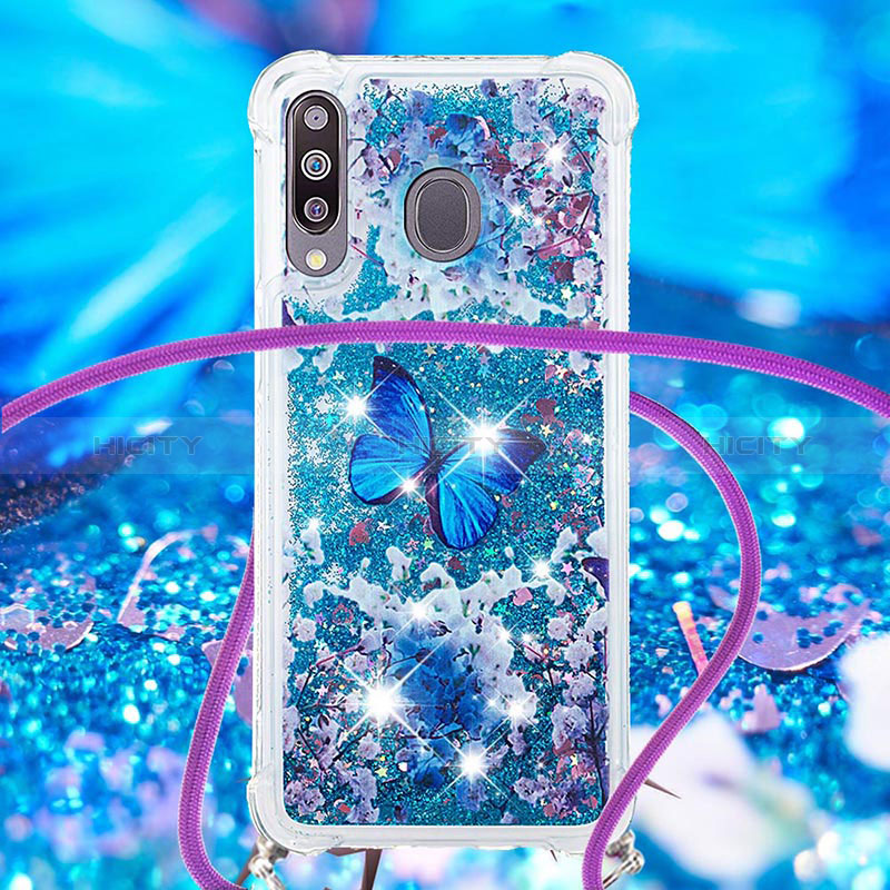 Funda Silicona Carcasa Goma Bling-Bling con Acollador Cordon Lanyard S02 para Samsung Galaxy A40s