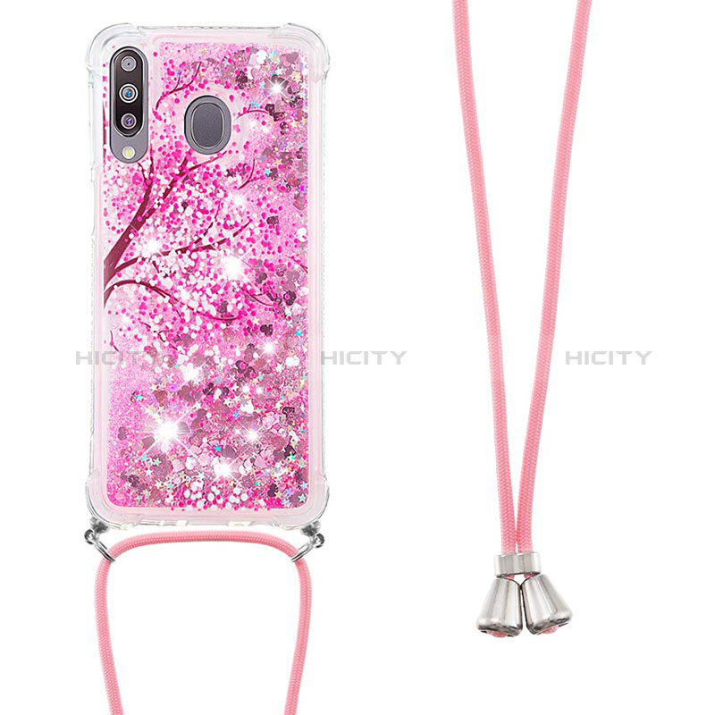 Funda Silicona Carcasa Goma Bling-Bling con Acollador Cordon Lanyard S02 para Samsung Galaxy A40s