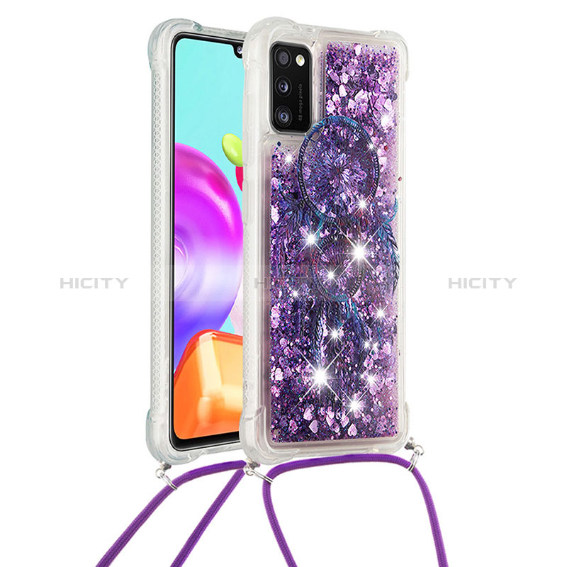 Funda Silicona Carcasa Goma Bling-Bling con Acollador Cordon Lanyard S02 para Samsung Galaxy A41