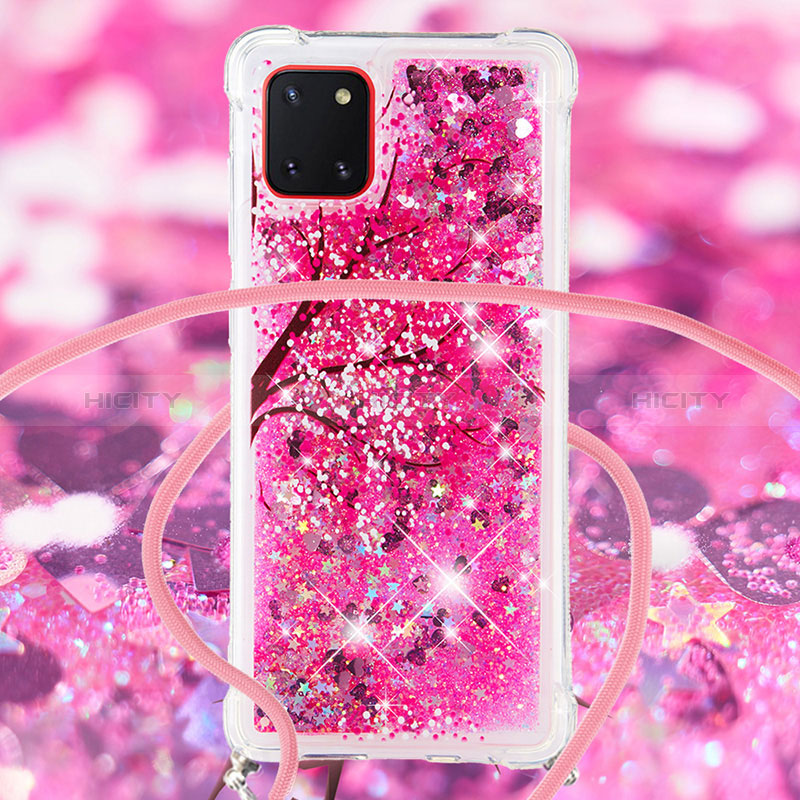 Funda Silicona Carcasa Goma Bling-Bling con Acollador Cordon Lanyard S02 para Samsung Galaxy A81