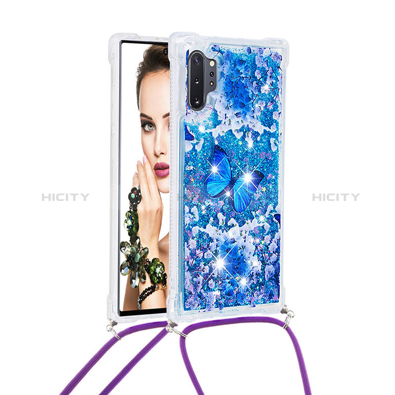 Funda Silicona Carcasa Goma Bling-Bling con Acollador Cordon Lanyard S02 para Samsung Galaxy Note 10 Plus 5G