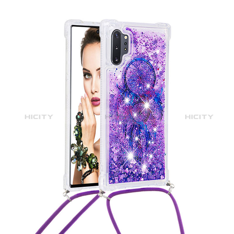 Funda Silicona Carcasa Goma Bling-Bling con Acollador Cordon Lanyard S02 para Samsung Galaxy Note 10 Plus 5G