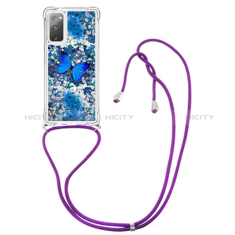 Funda Silicona Carcasa Goma Bling-Bling con Acollador Cordon Lanyard S02 para Samsung Galaxy S20 FE 4G